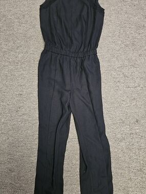 Banana Republic Black Sleeveless Cropped-Ankle Jumpsuit